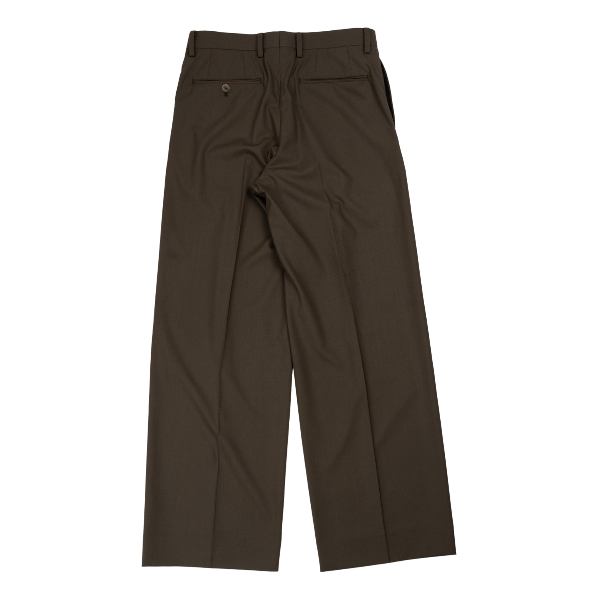 Super Fine Tropical Wool Slacks in Dark Khaki