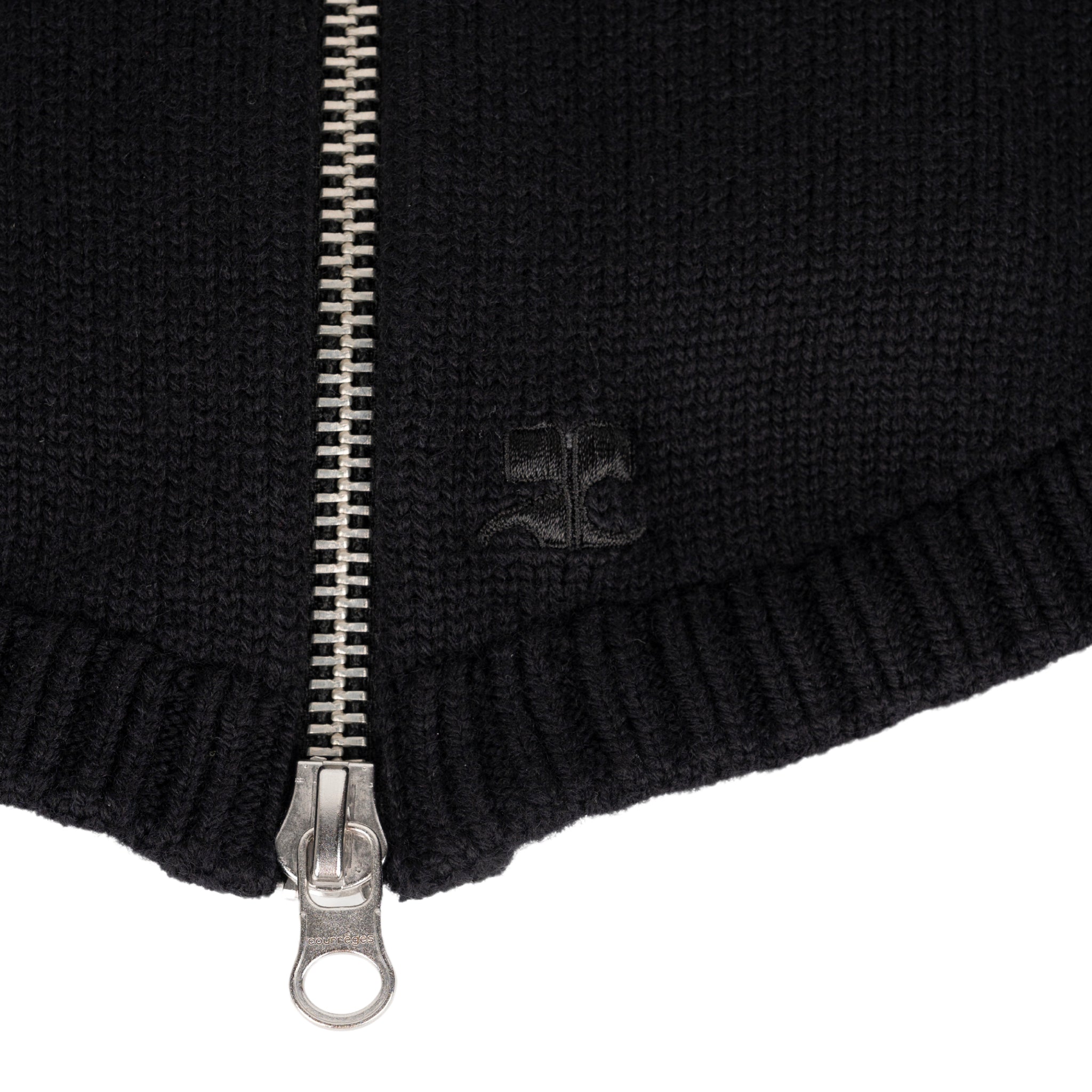 Zipped Wool Balaclava in Black