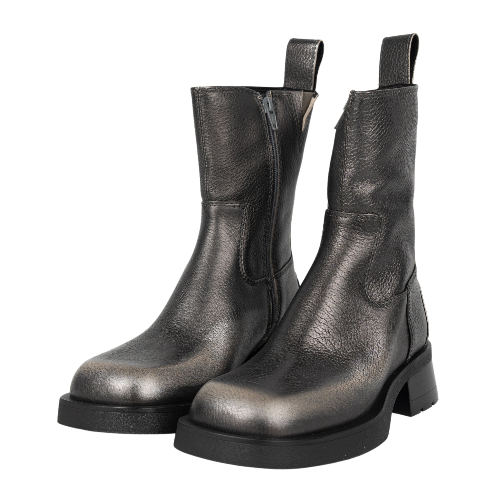 Yolanda Brushed silver ankle boots