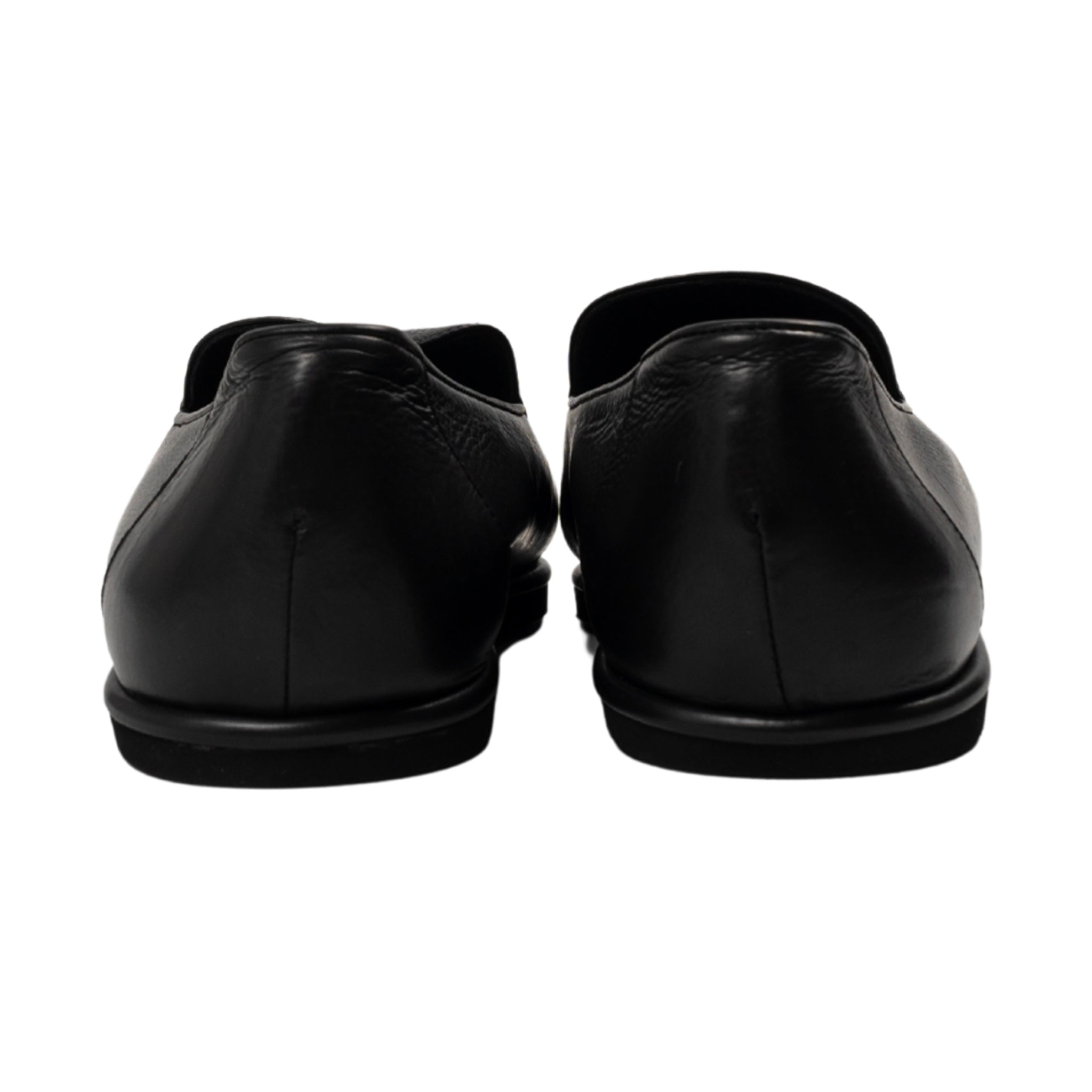 Leather Slip-Ons in Black