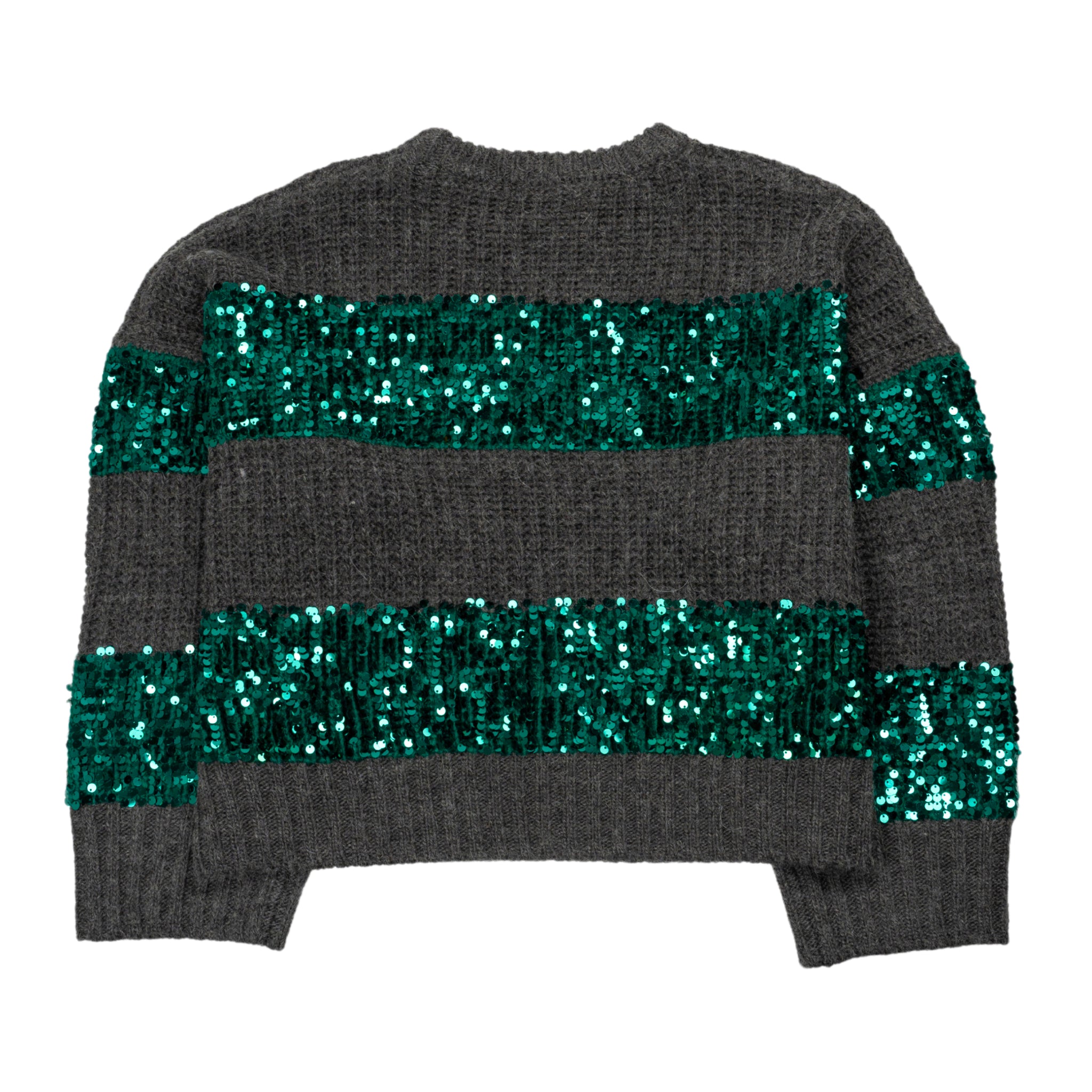 Group Sequin Pullover in Grey/Green