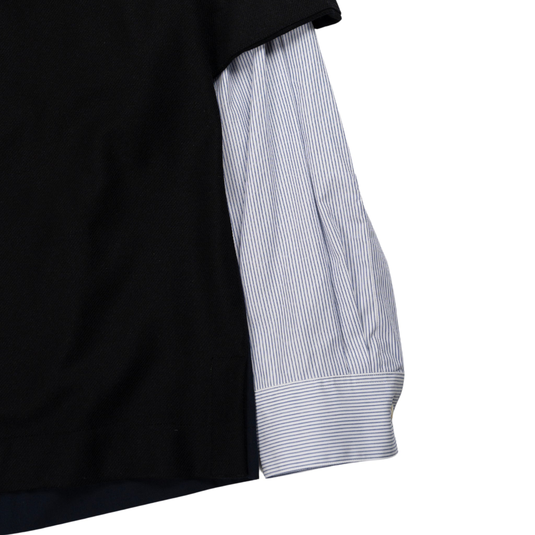 Regular fit souble sleeve shirt in black