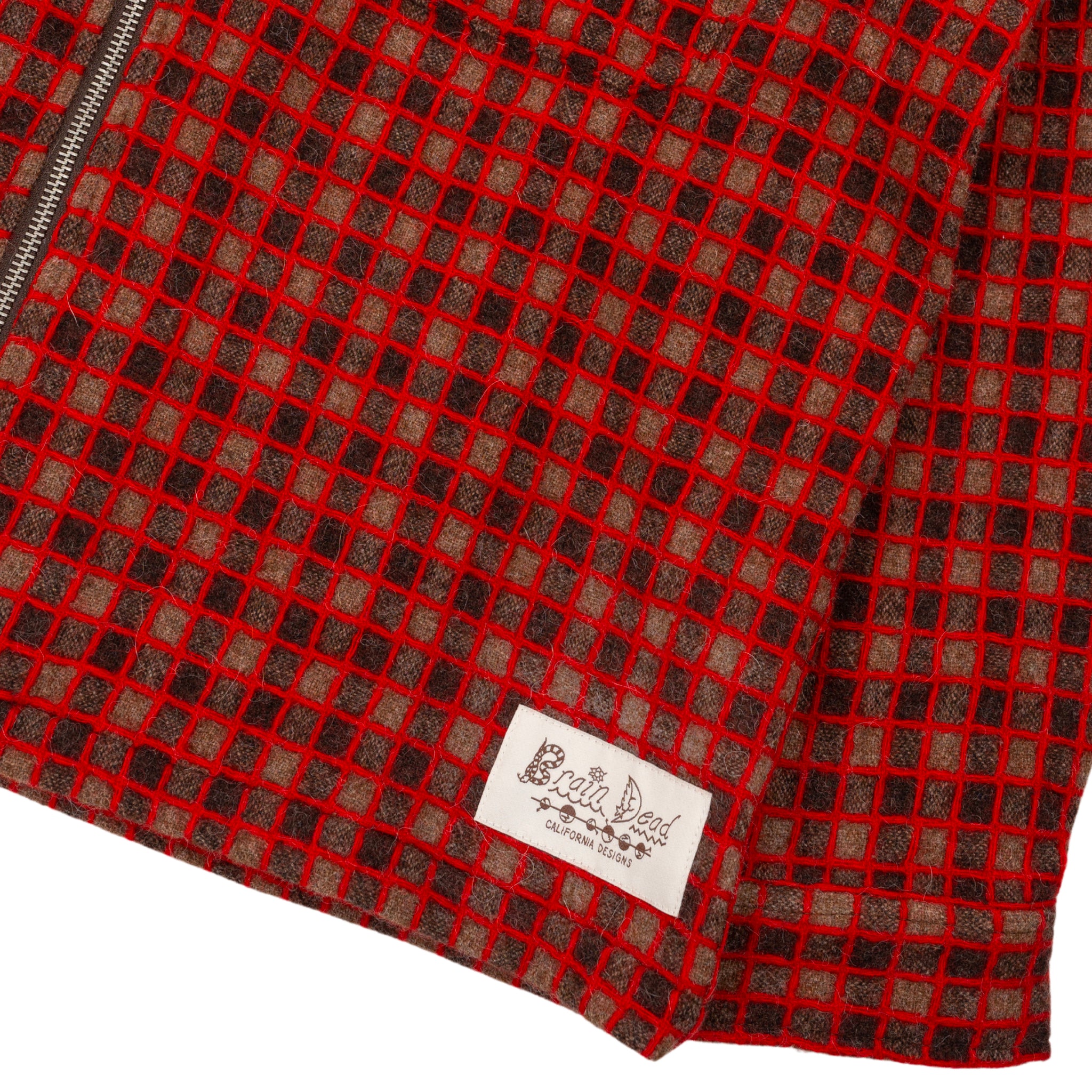 Check Mate Flannel Zip Shirt in Brown/Red