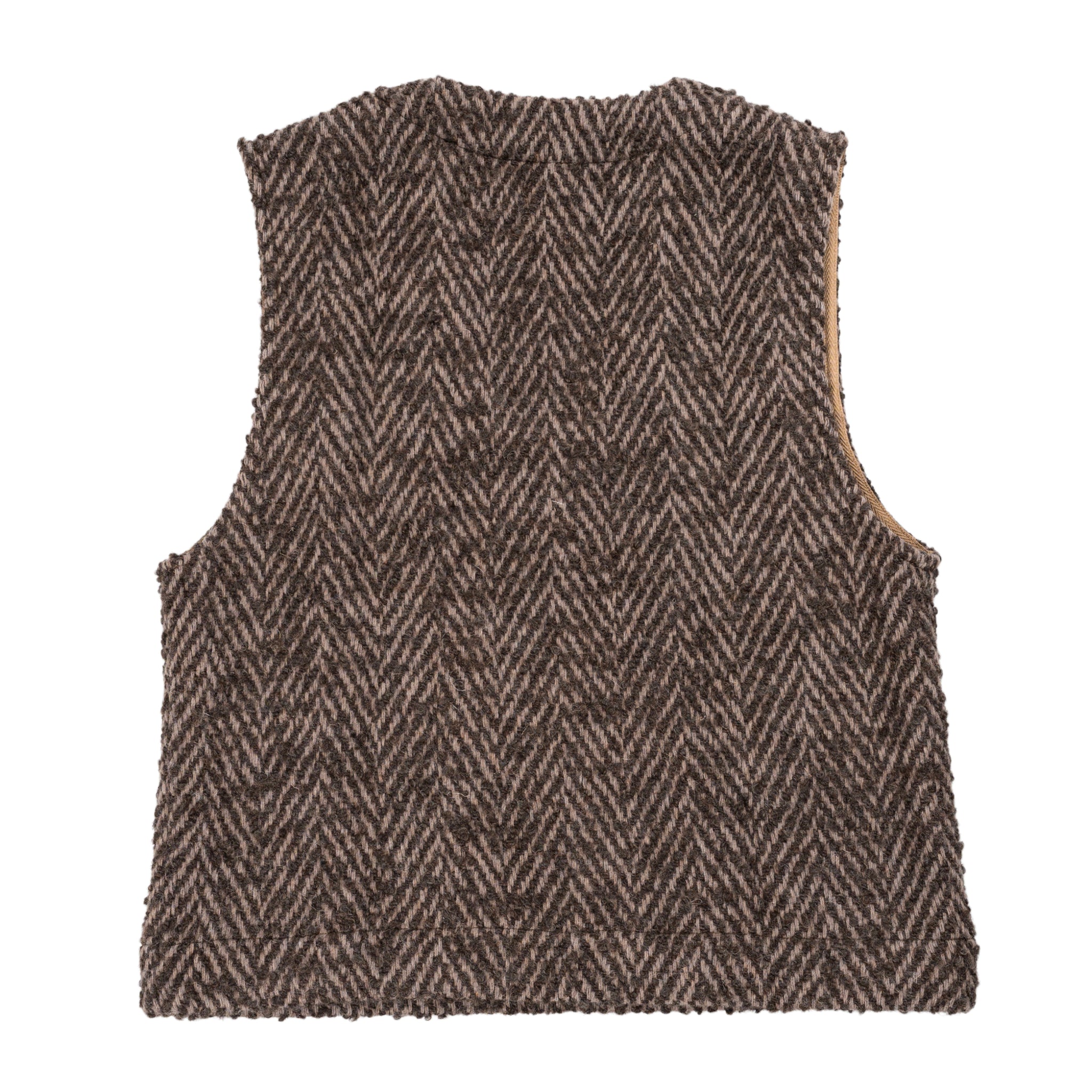 Ayavi Vest in Bold Brown Herringbone