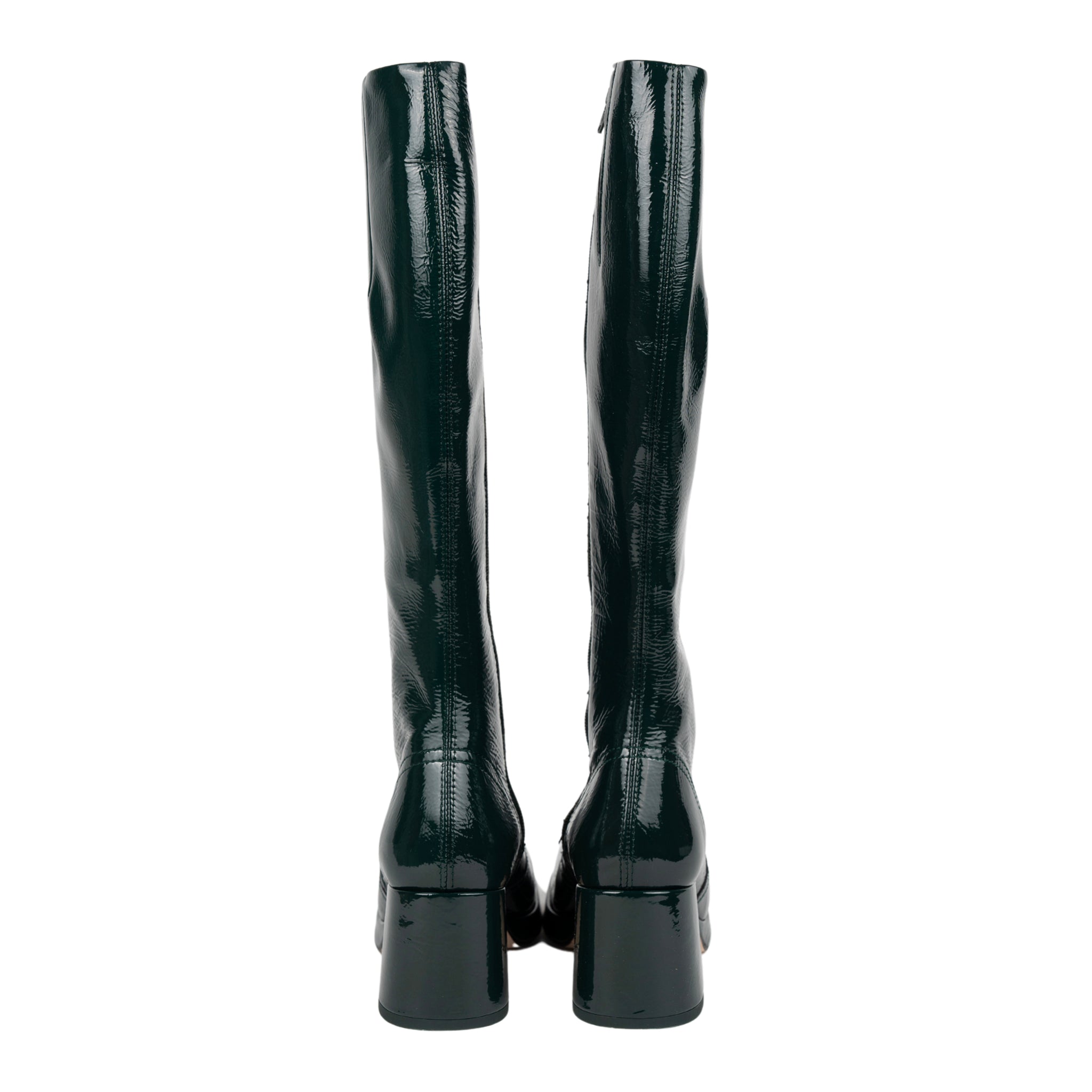 Crinkle tall boots in green