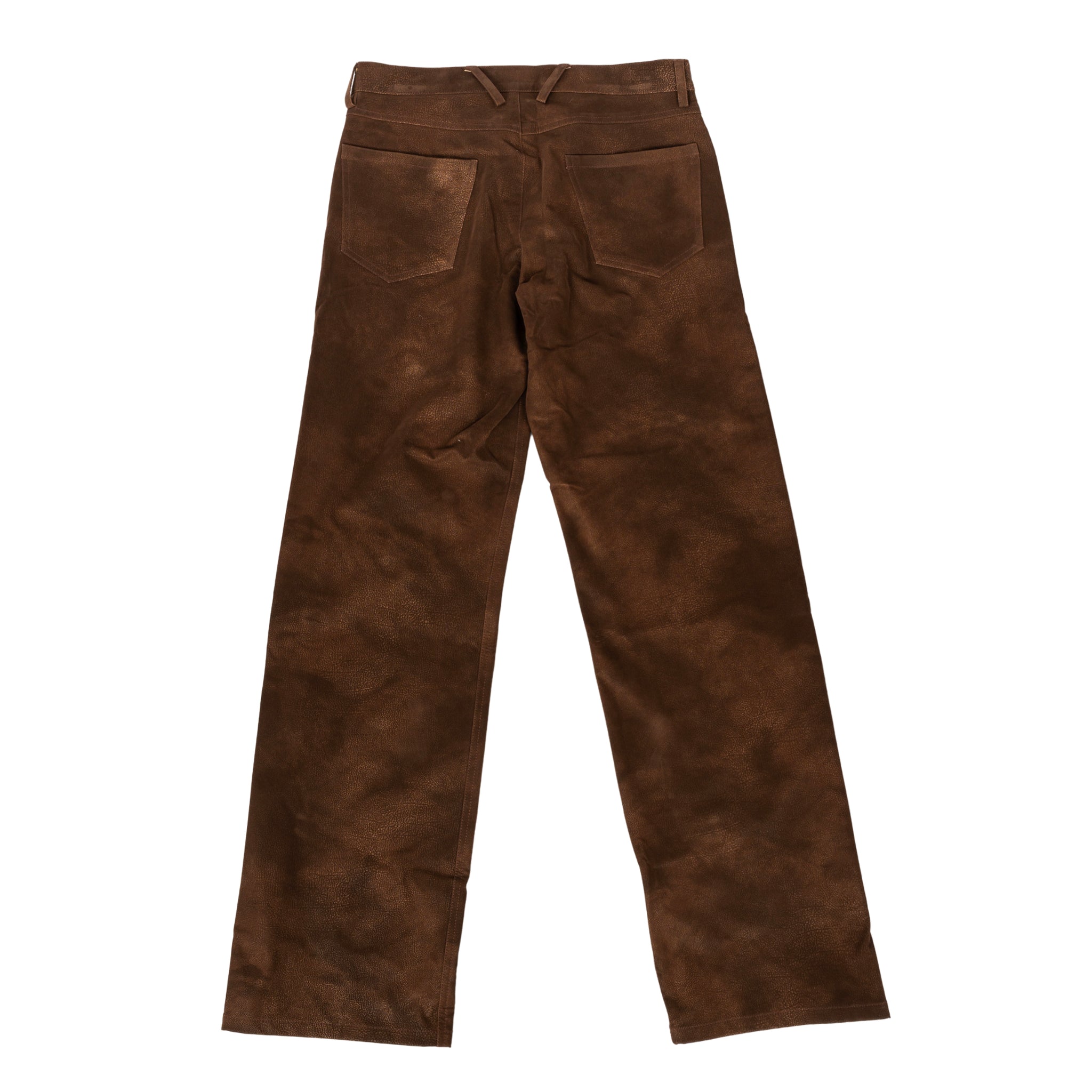 Faux-Suede Trousers in Brown