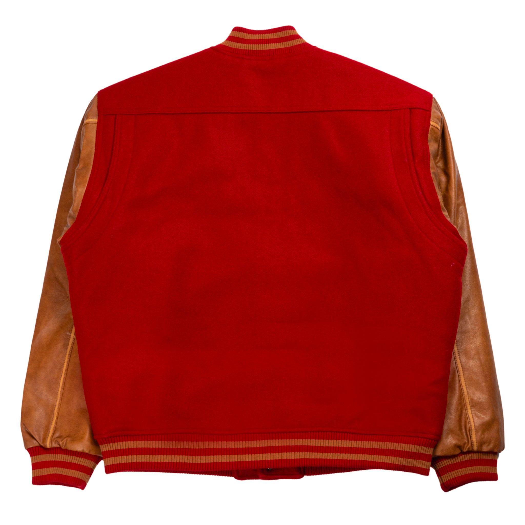 The Club Varsity Bomber in Red/Brown