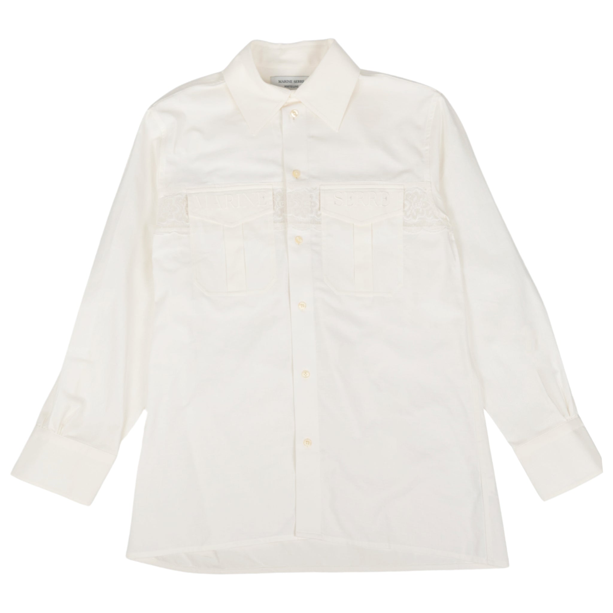 Regenerated Household Linen Twin Pocket camicia in biano sporco