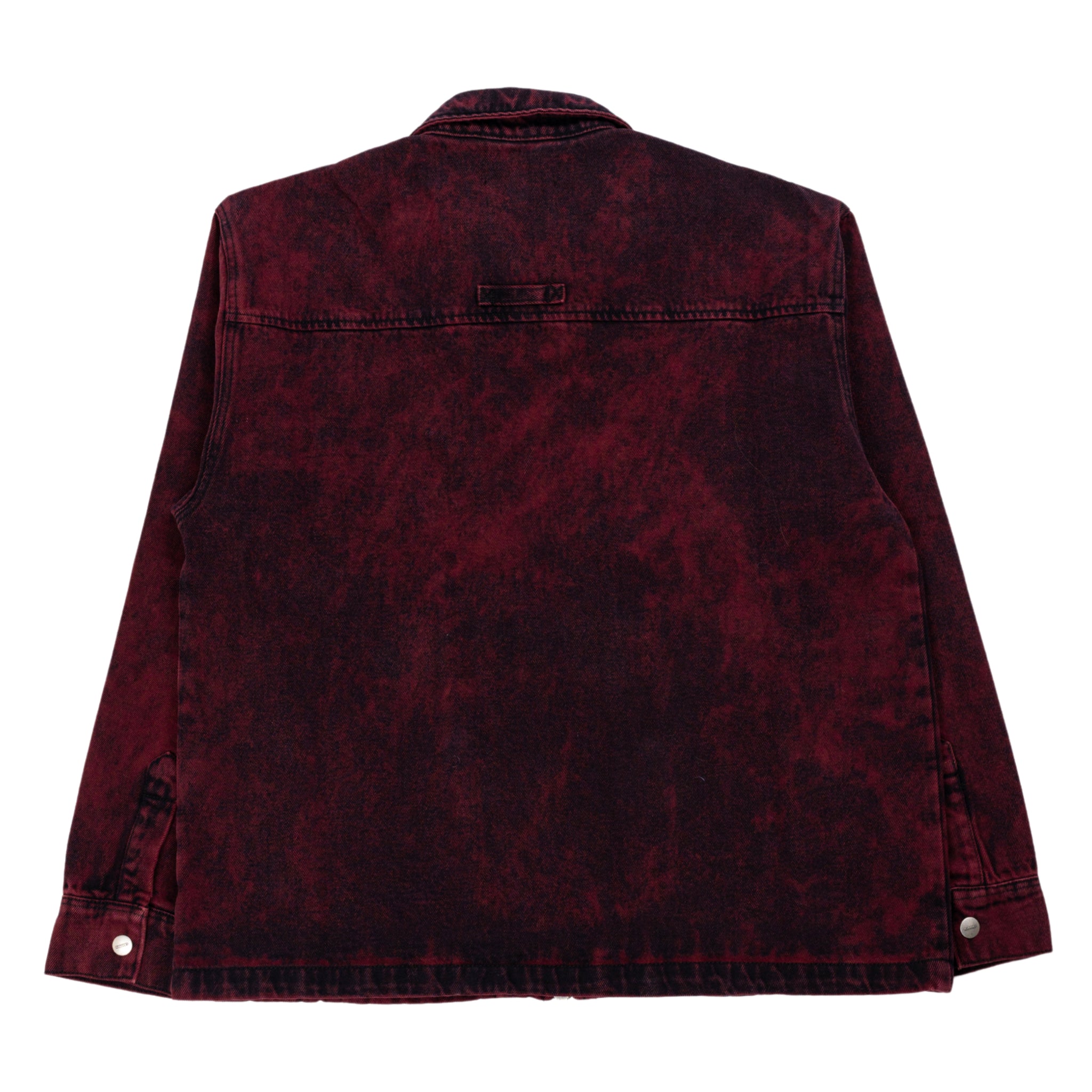 Acid Wash denim overshirt in bordeaux