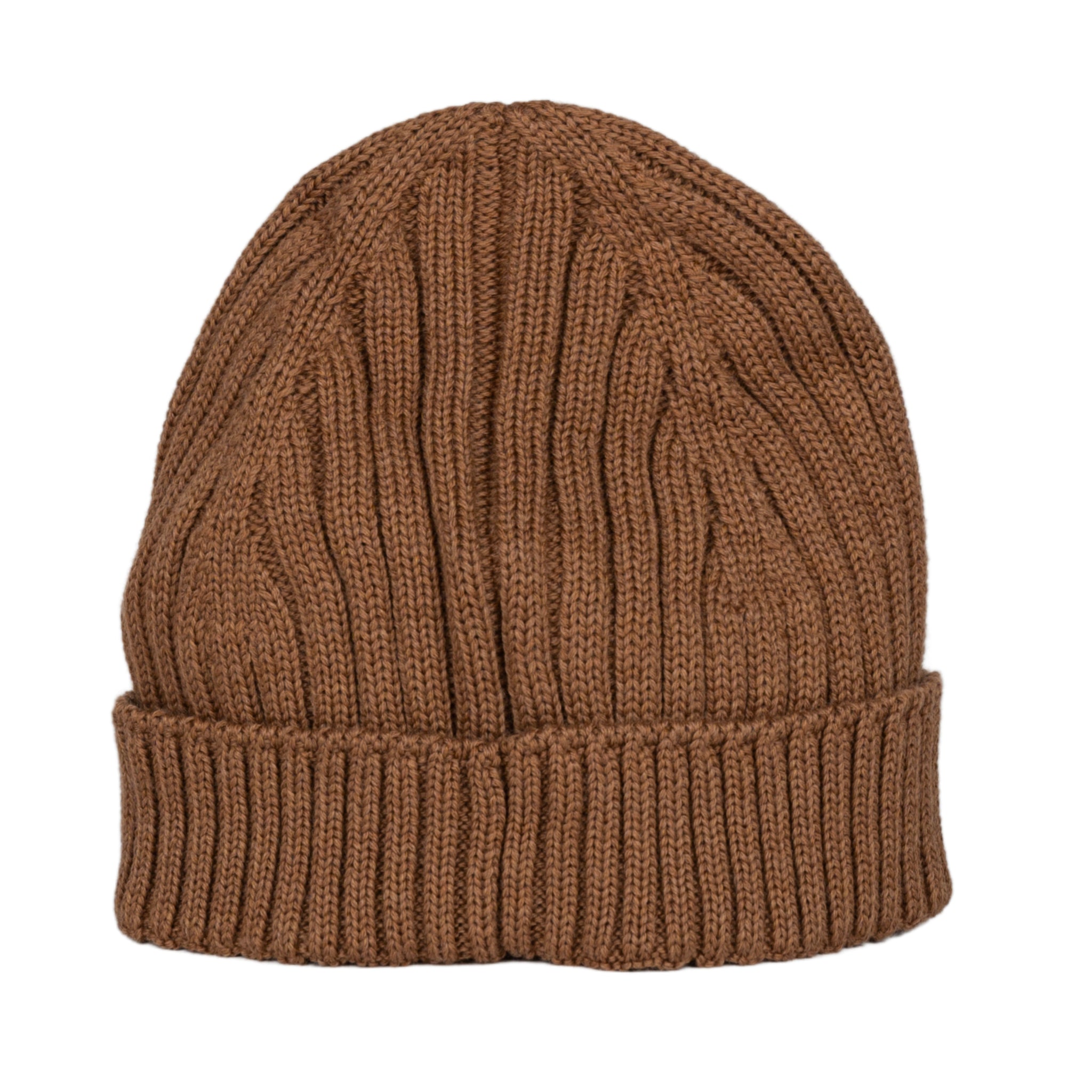 Moon Logo knit beanie in camel