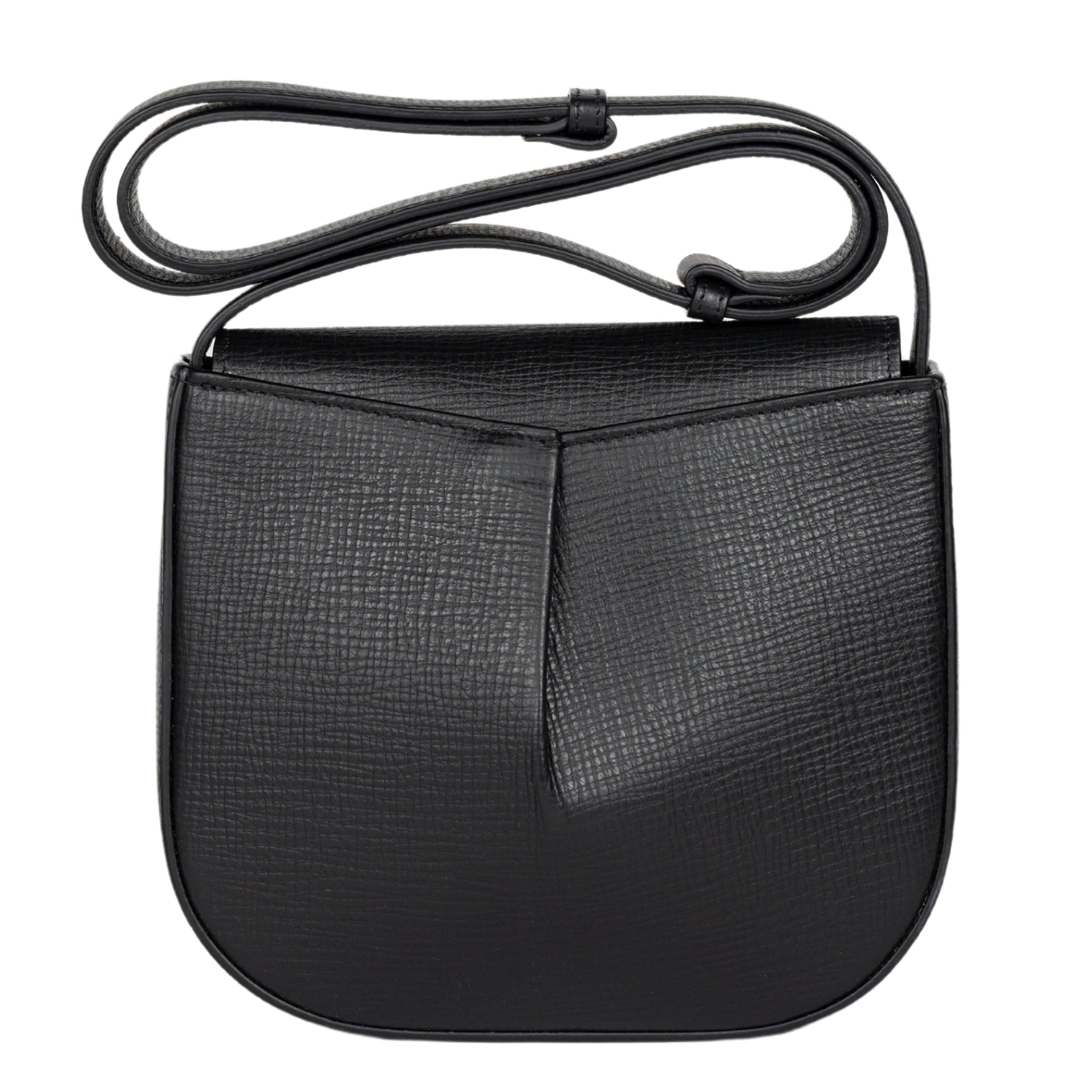 The Pleated leather crossbody bag in black