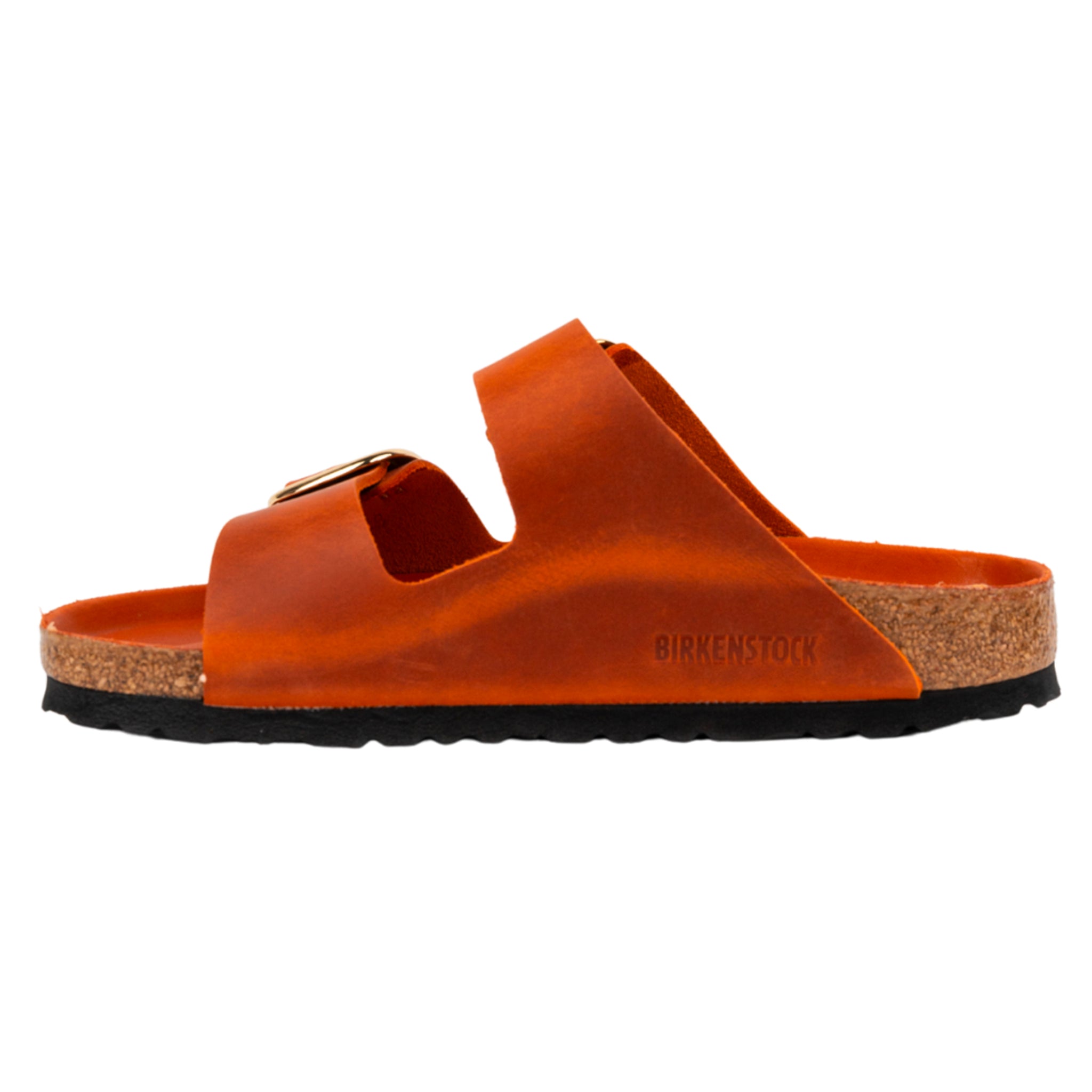 Arizona Big Buckle sandalo in pelle oliata in arancio