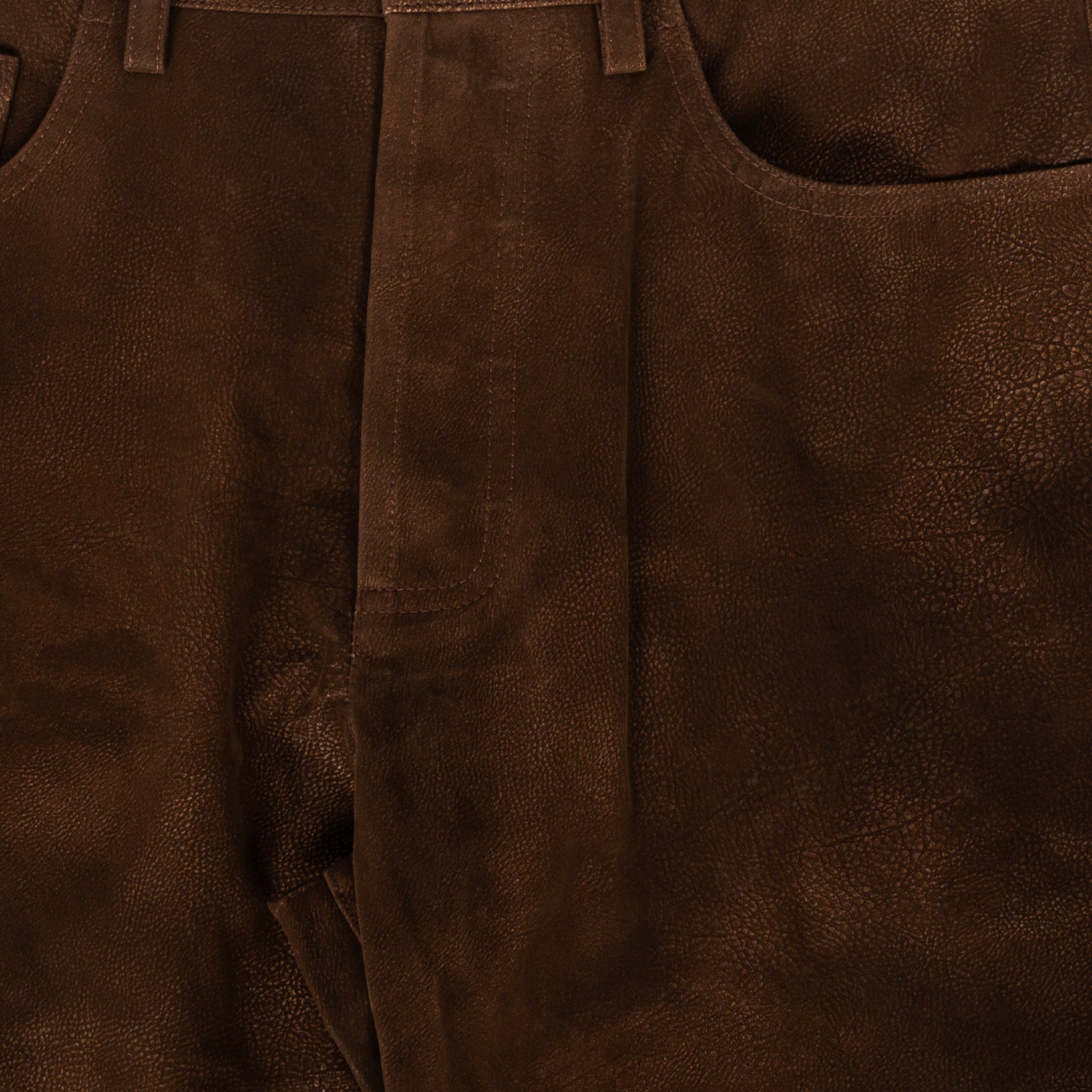 Faux-Suede Trousers in Brown