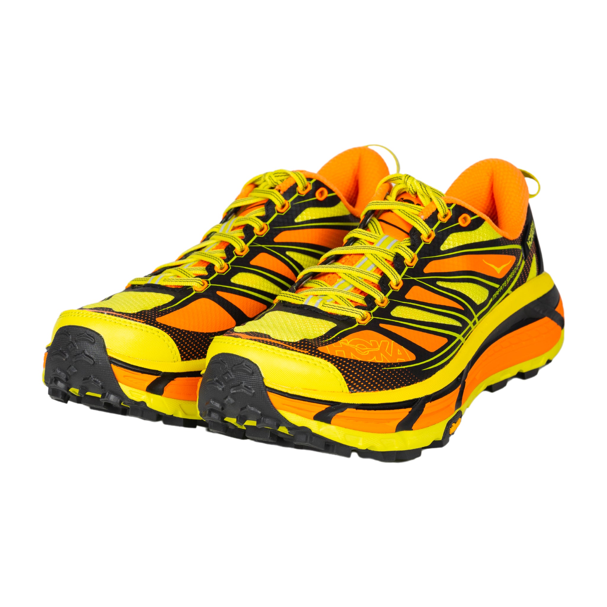 U Mafate Speed 2 sneaker in orange and yellow