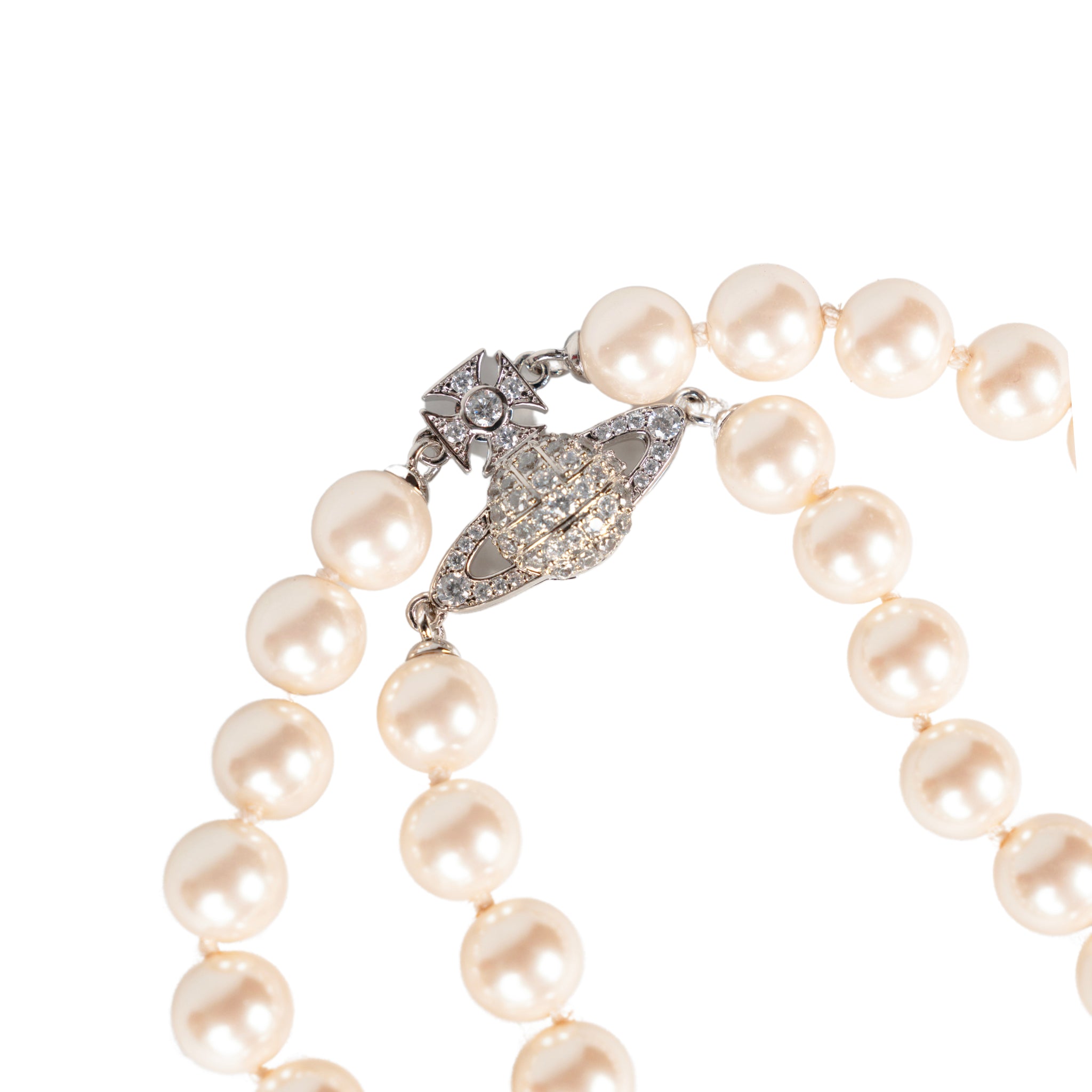 Graziella Pearl Choker in Platinum/Pink