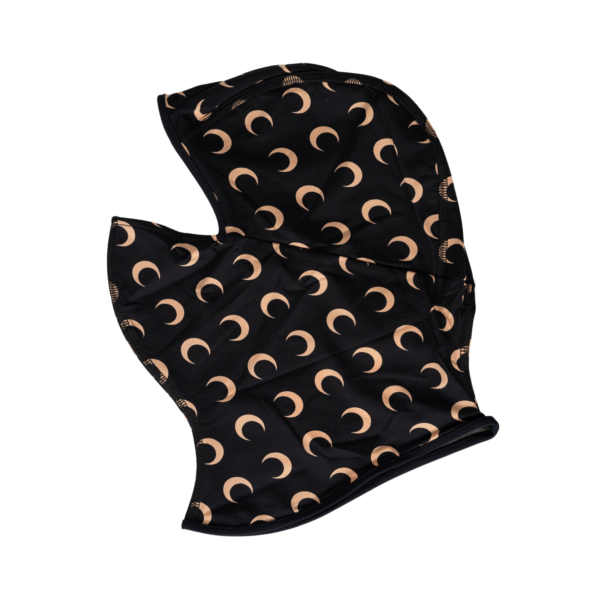 Moon Printed Jersey Balaclava in black and beige