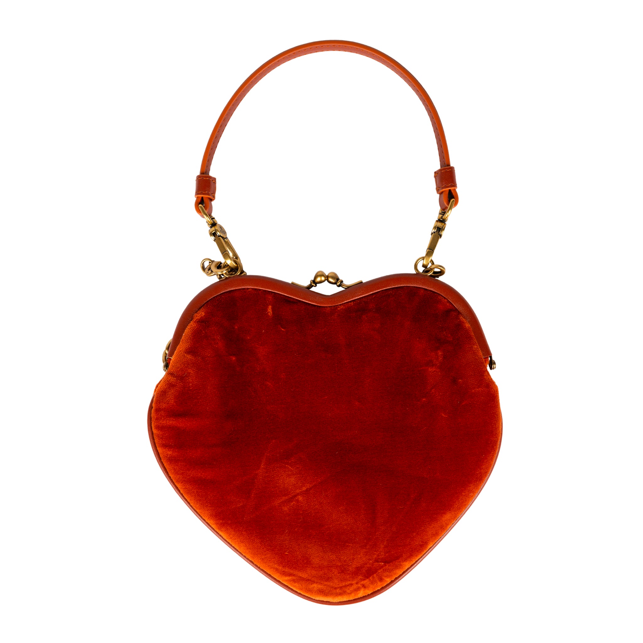 Belle Heart Frame Purse in Burnt Orange