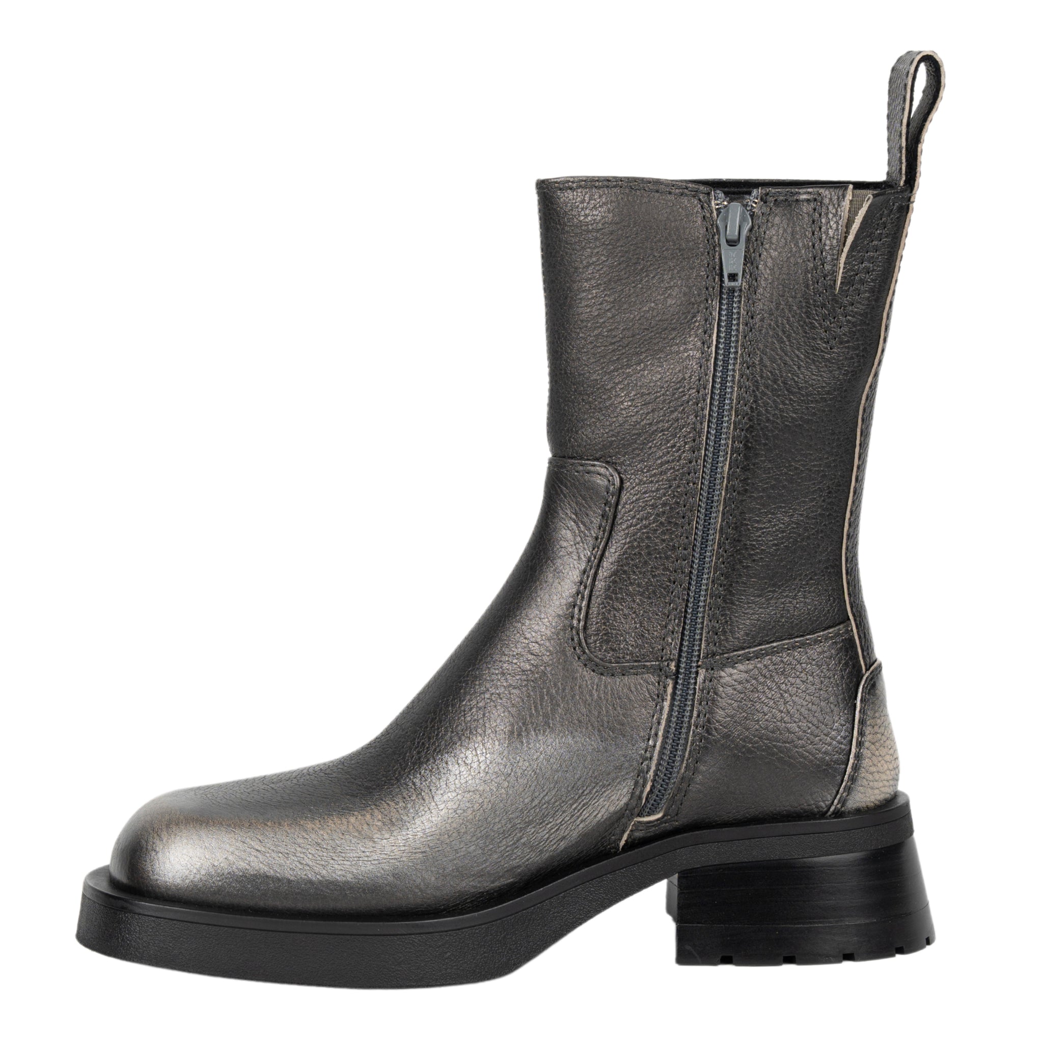 Yolanda Brushed silver ankle boots