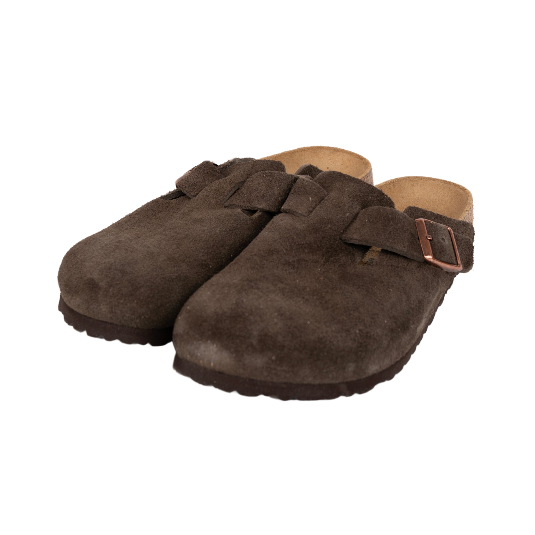 Boston suede leather sandal in mocha