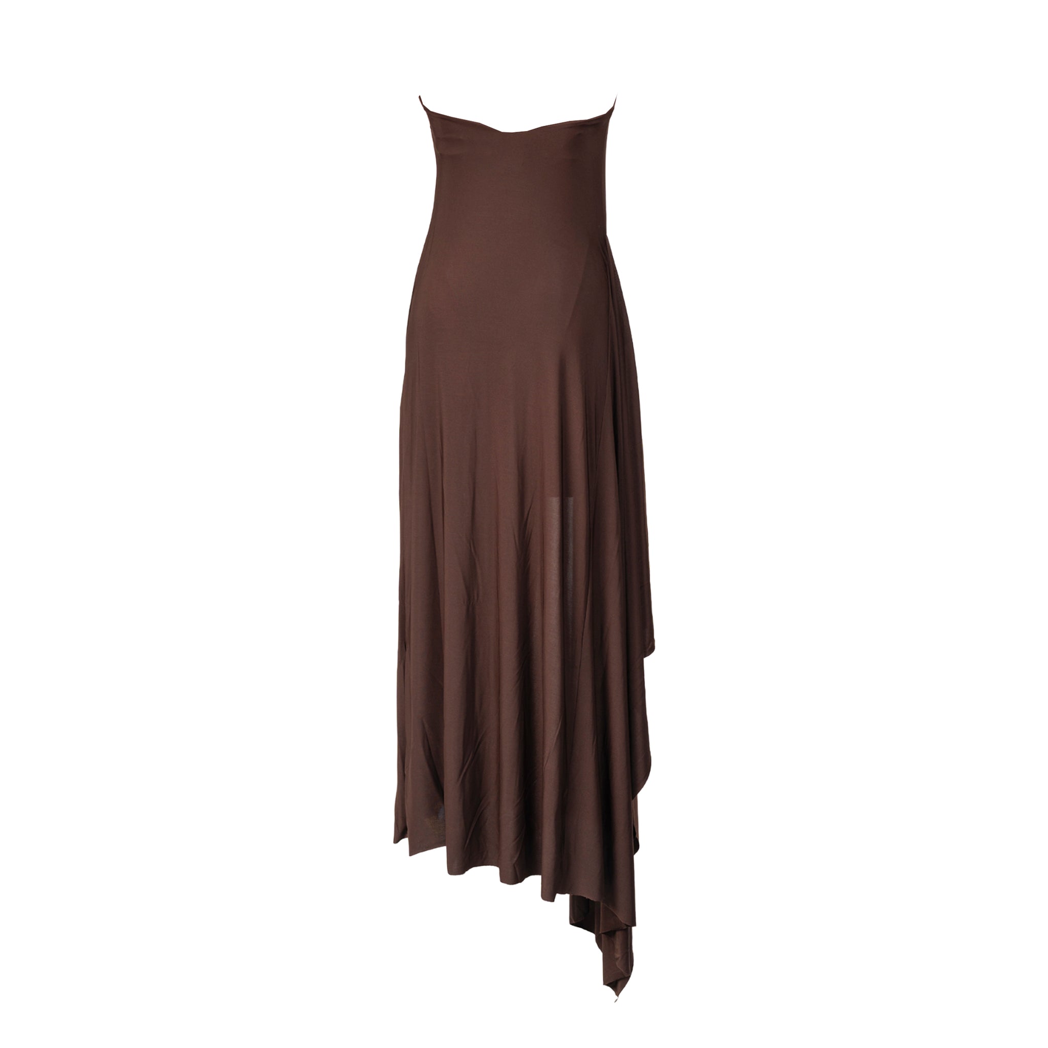 Ceyl Halterneck Asymmetri Dress in brown