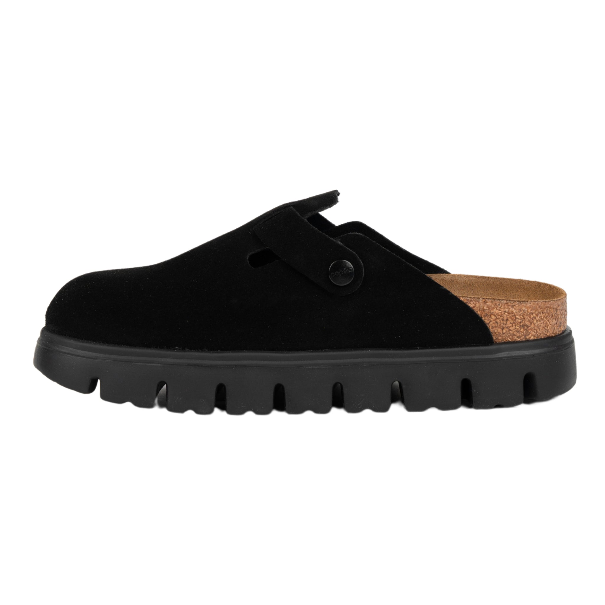 Boston Chunky suede leather sandal in black