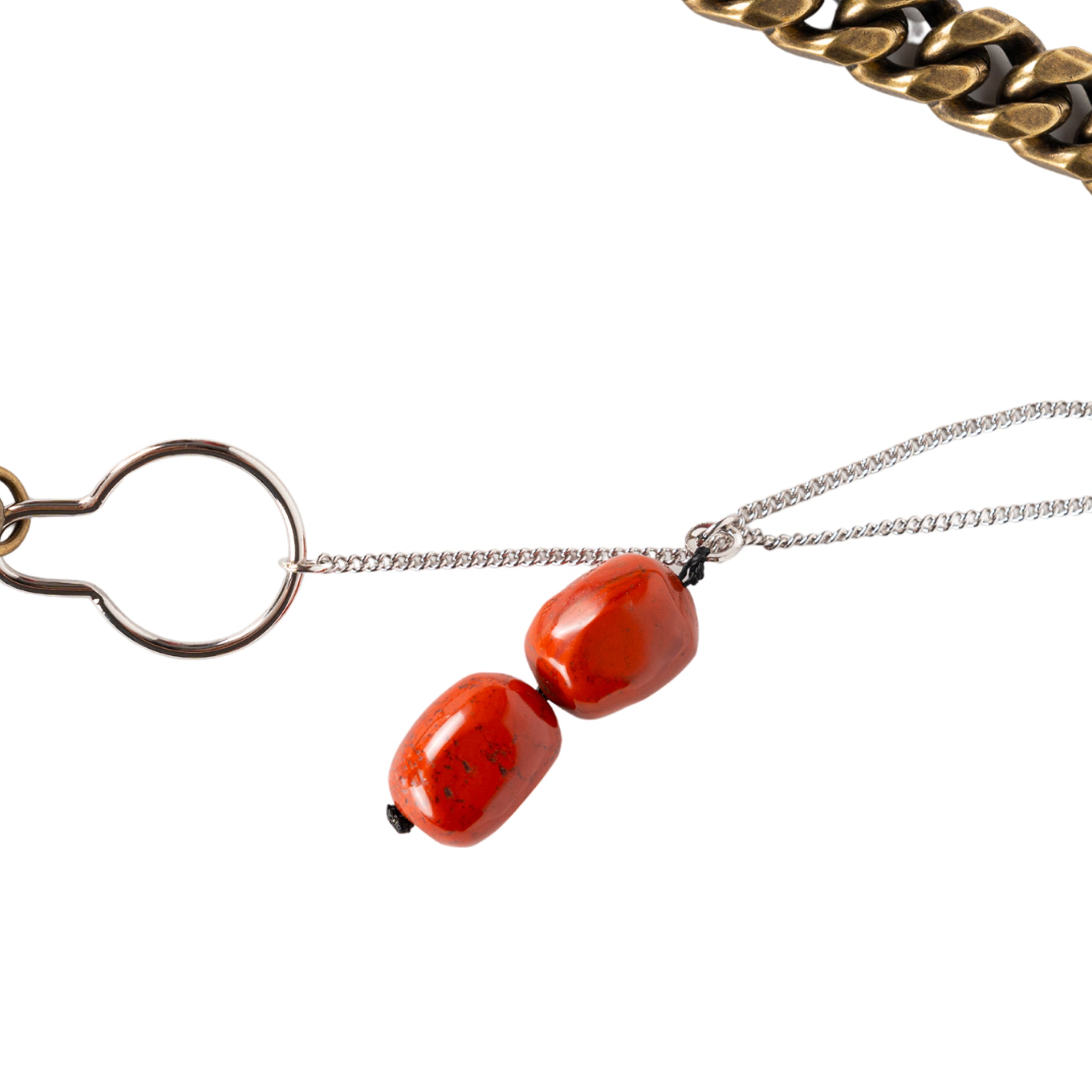 Stone Chain Necklace in Dark Red