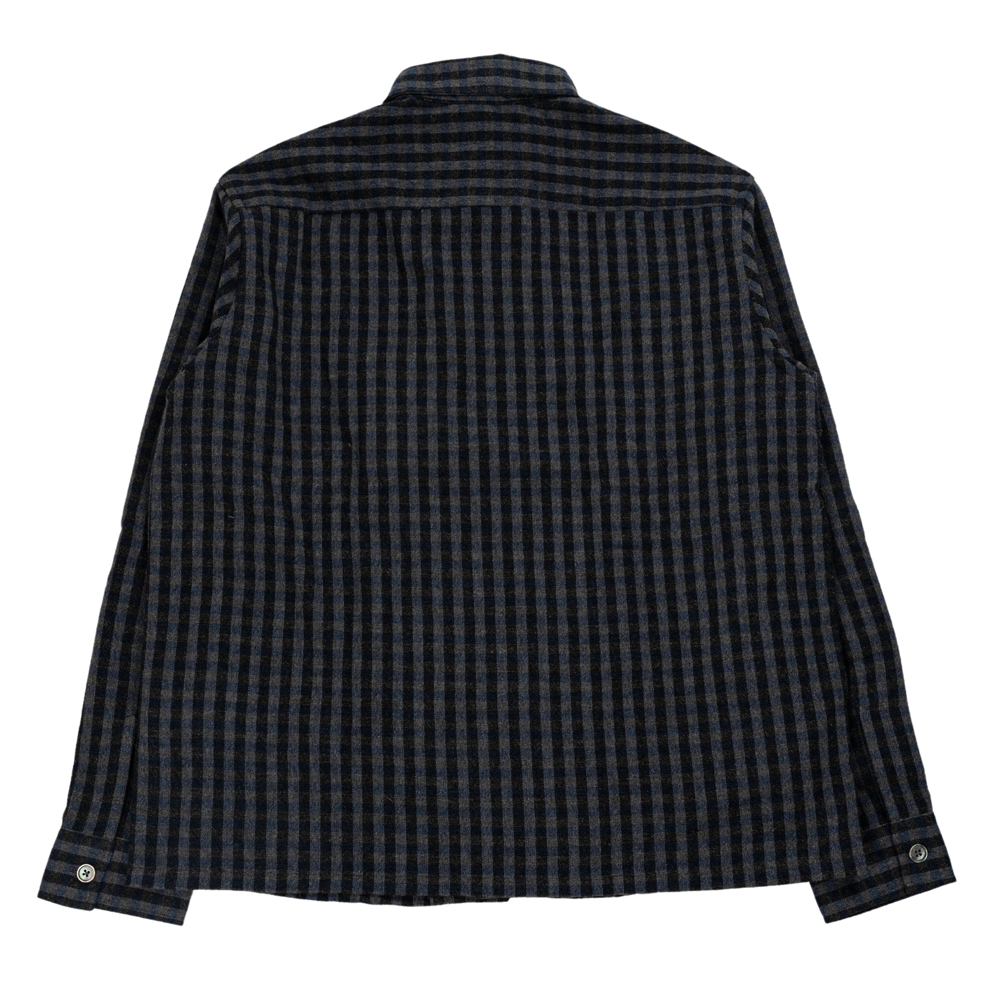 Heusen Principal Check Rural wool shirt in black