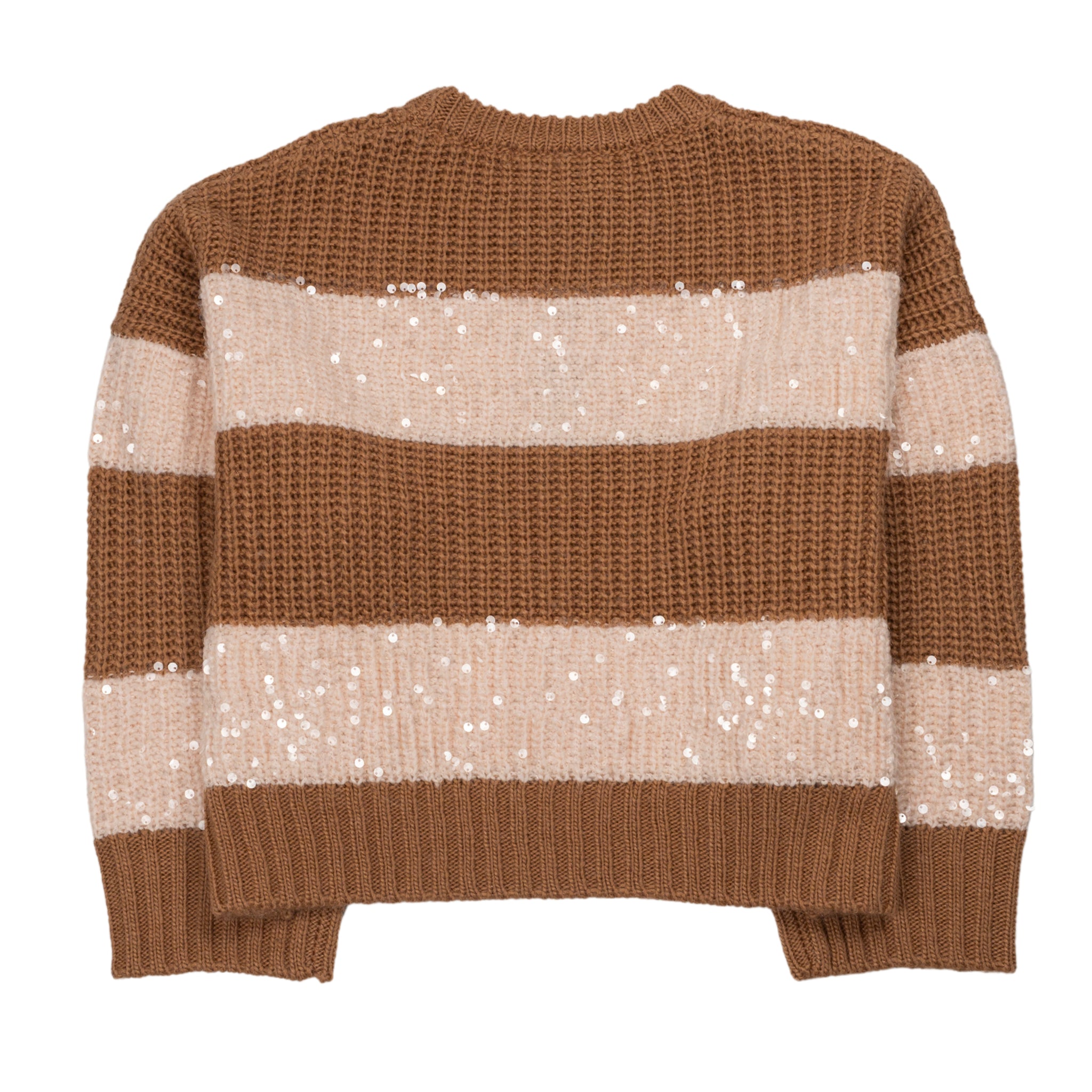 Group Sequin Pullover in Brown/Ecru