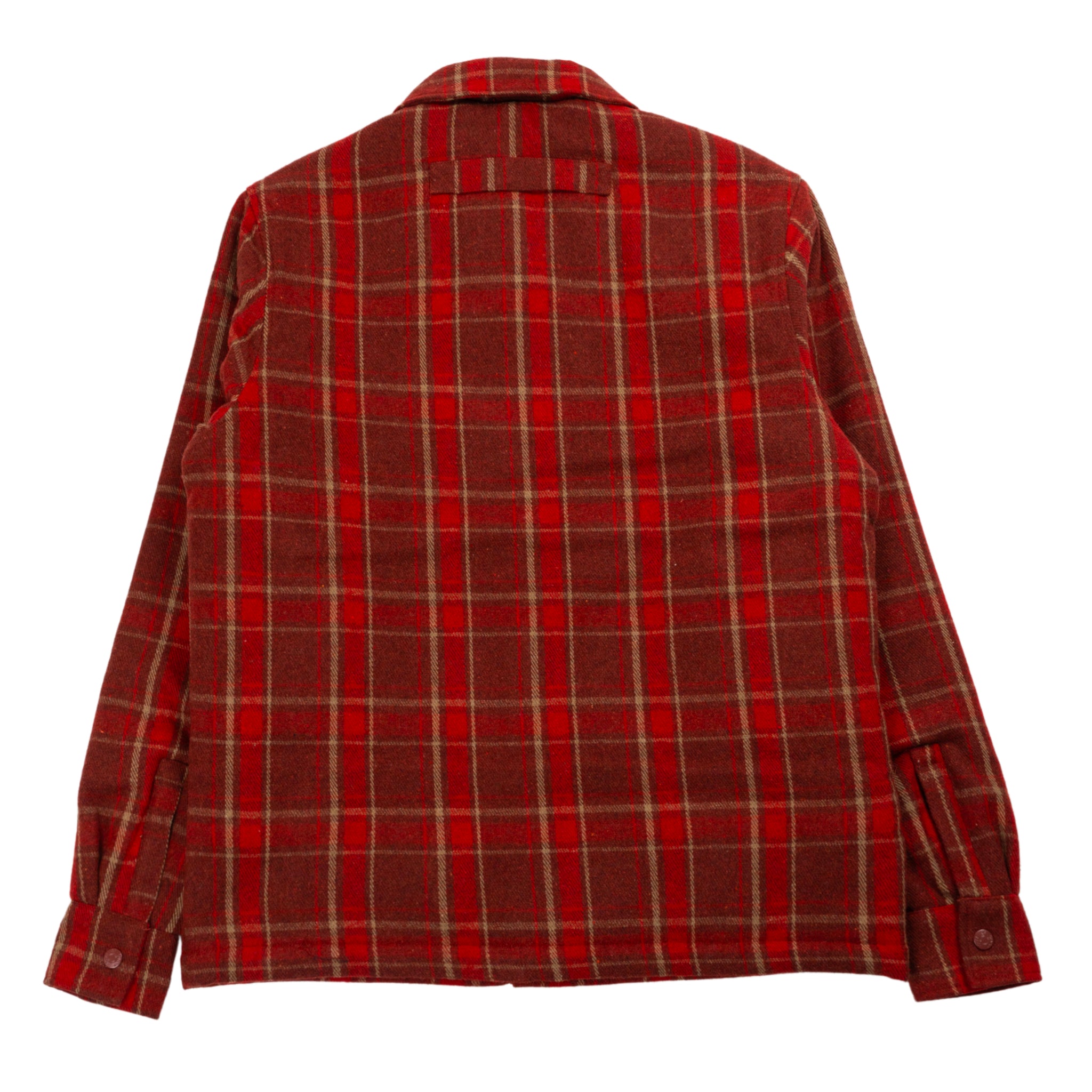 Heavy Weight Plaid Overshirt in Red/Brown