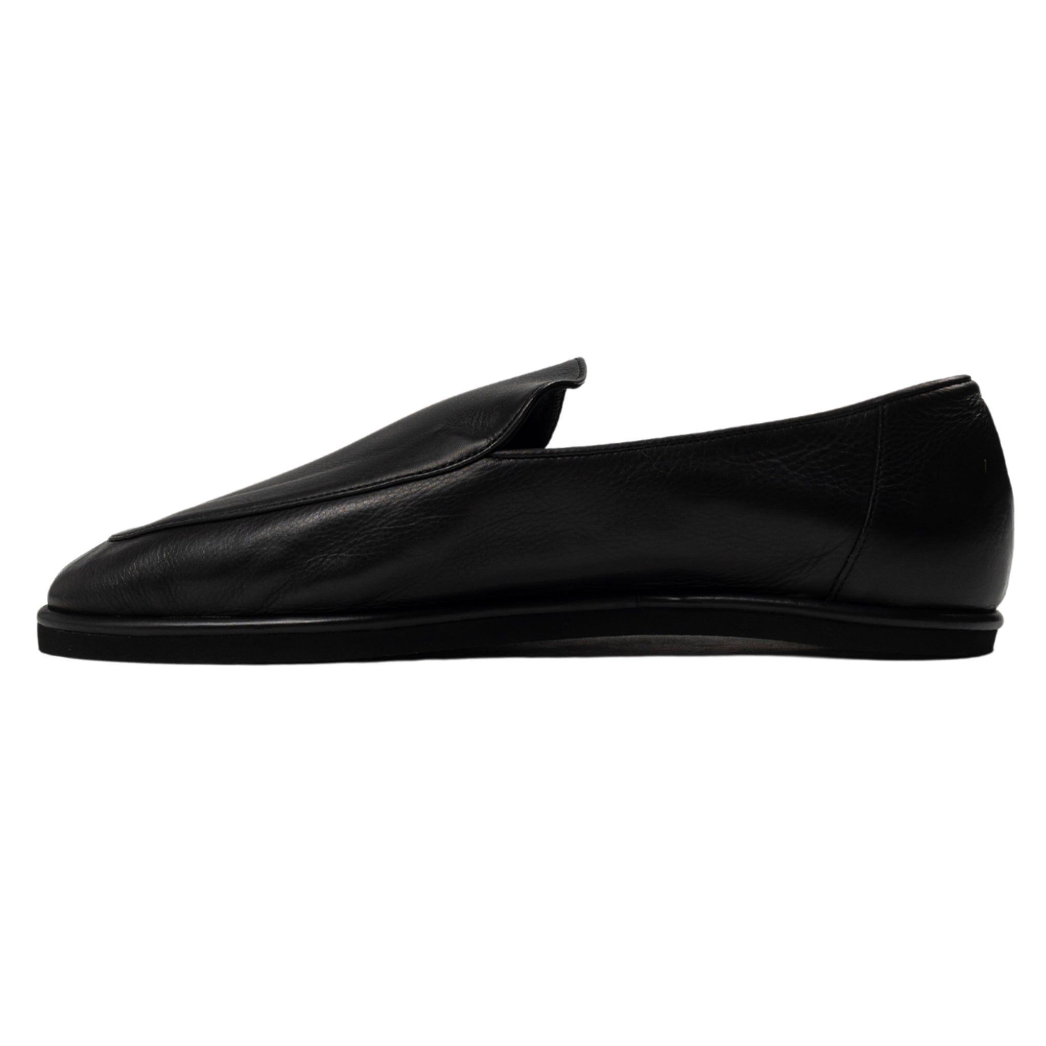 Leather Slip-Ons in Black