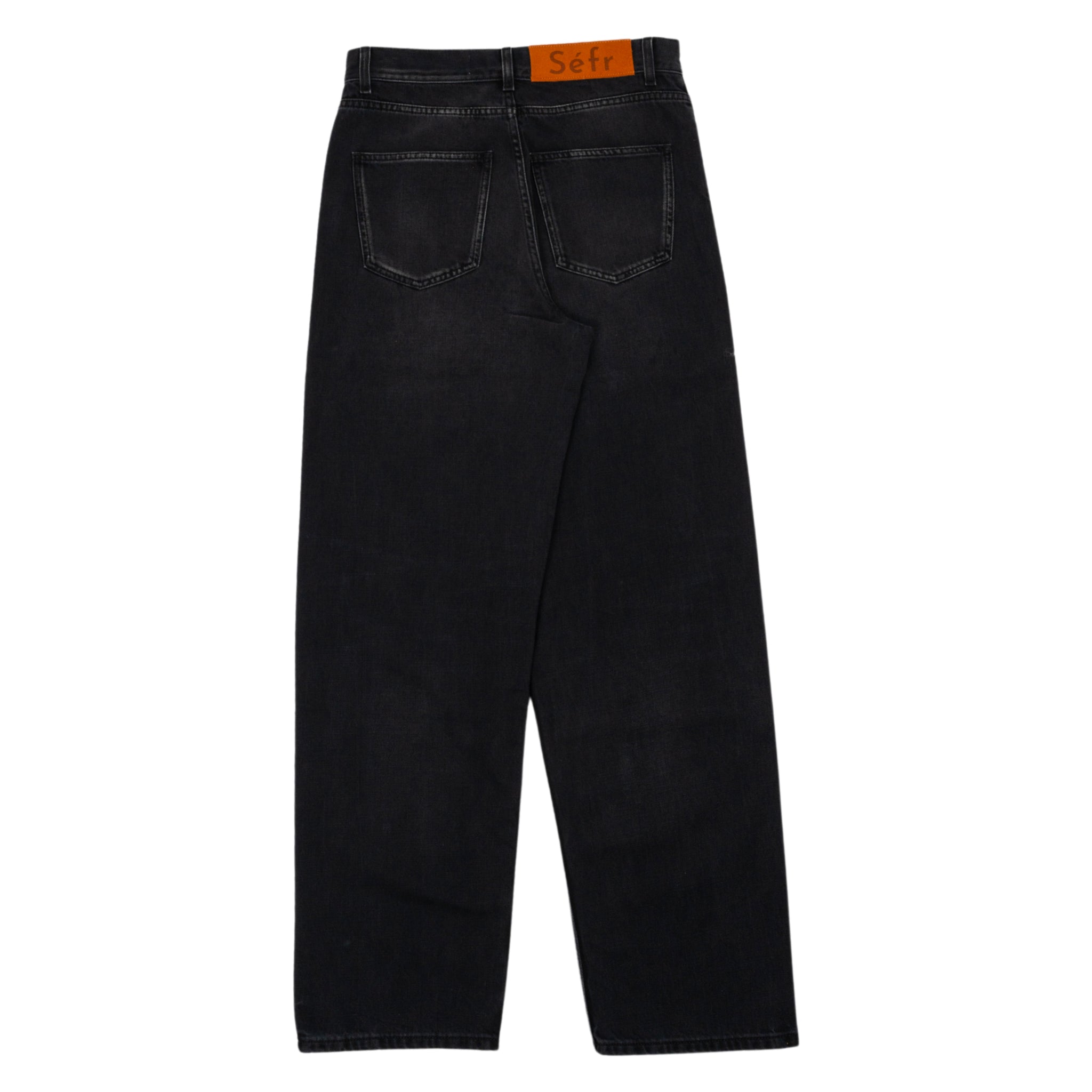 Wide Cut Jeans in Creased Black