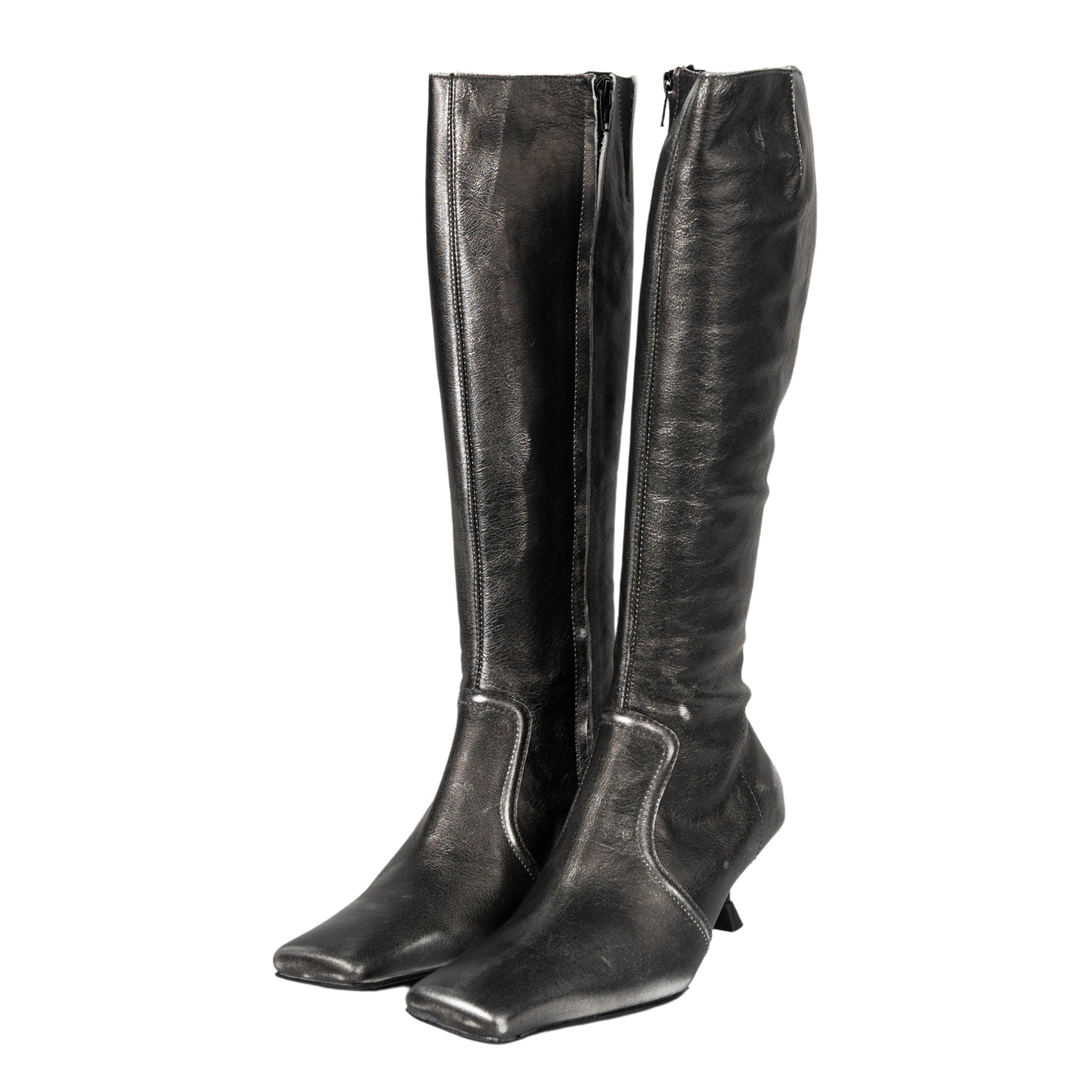 Vikki tall boots in black and grey