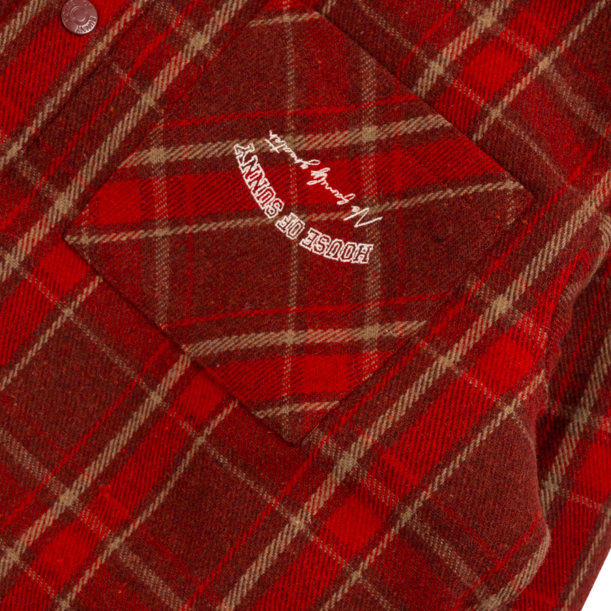 Heavy Weight Plaid Overshirt in Red/Brown