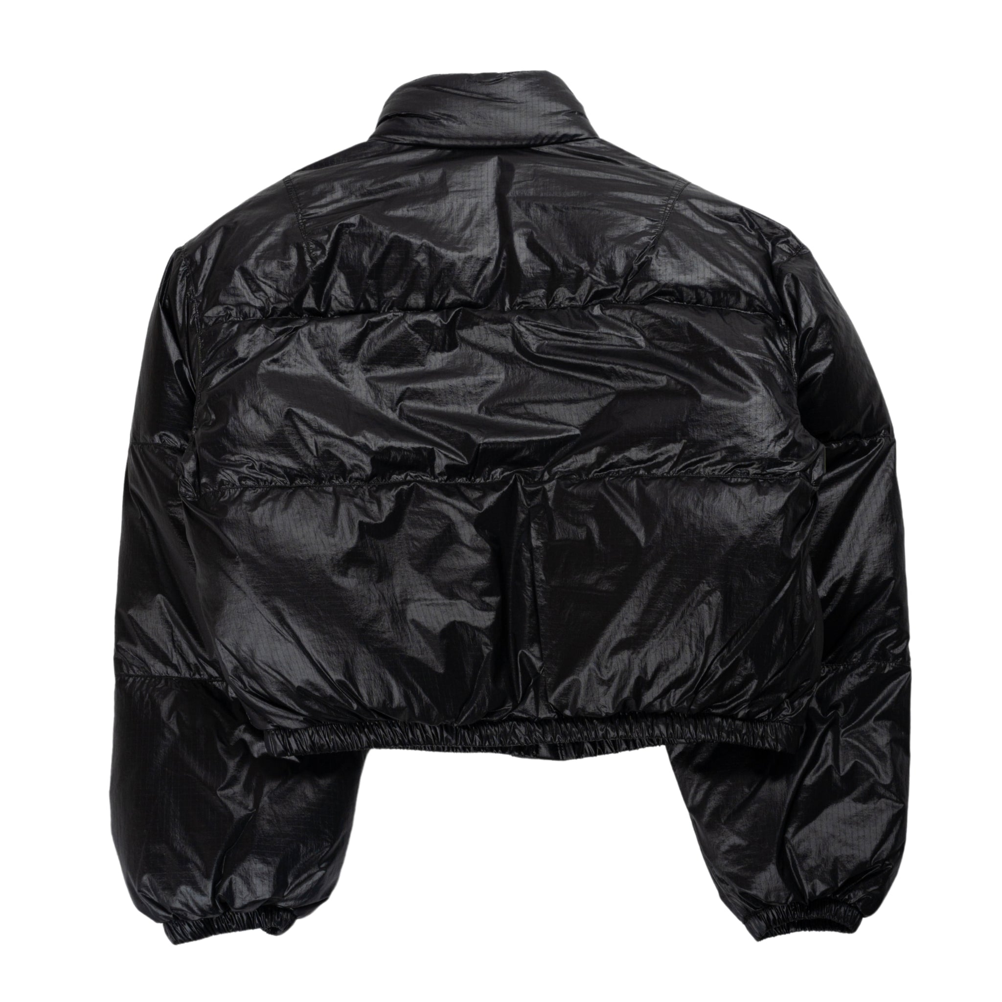 Cropped Inhale puffer jacket in black