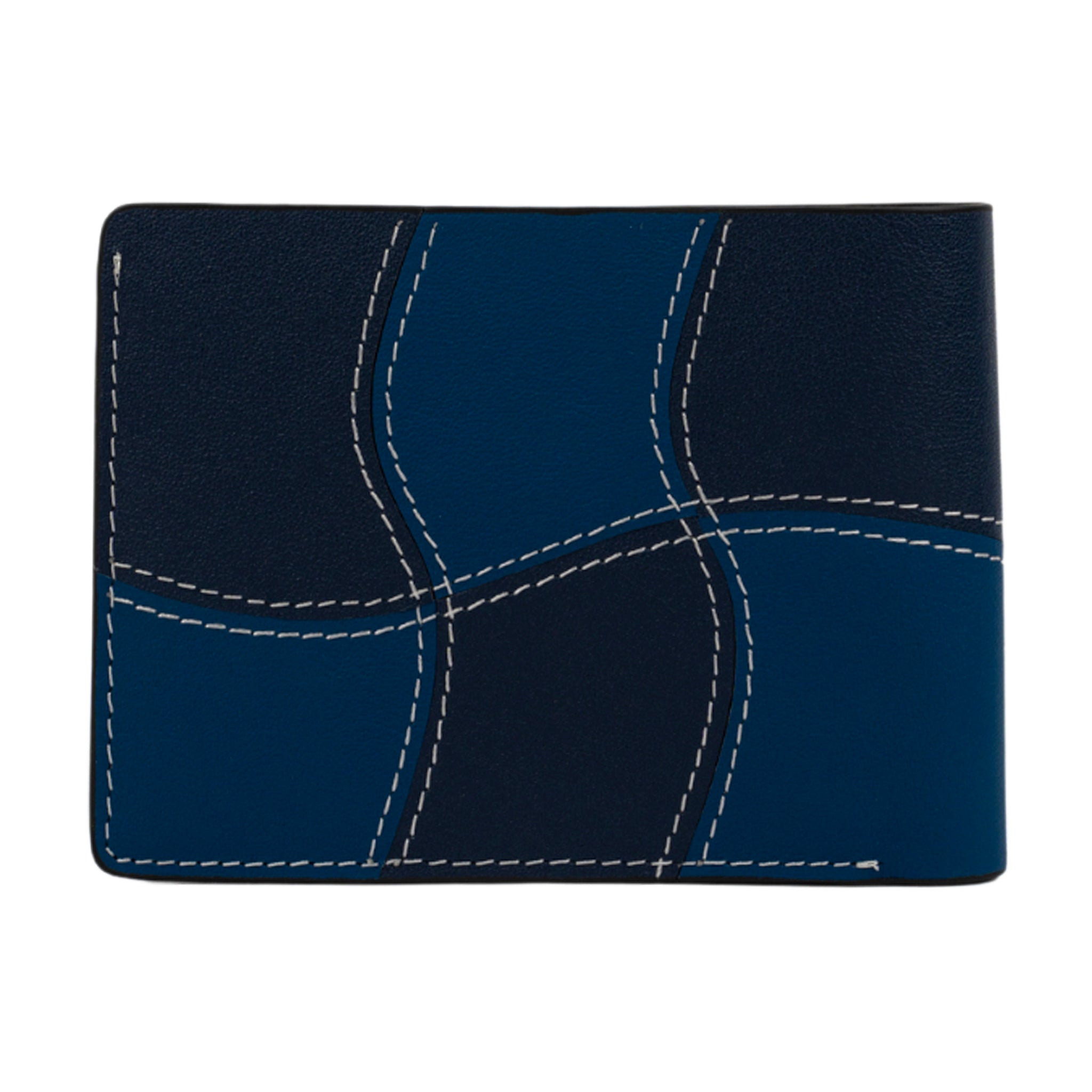 Wave portafoglio in pelle in blu navy