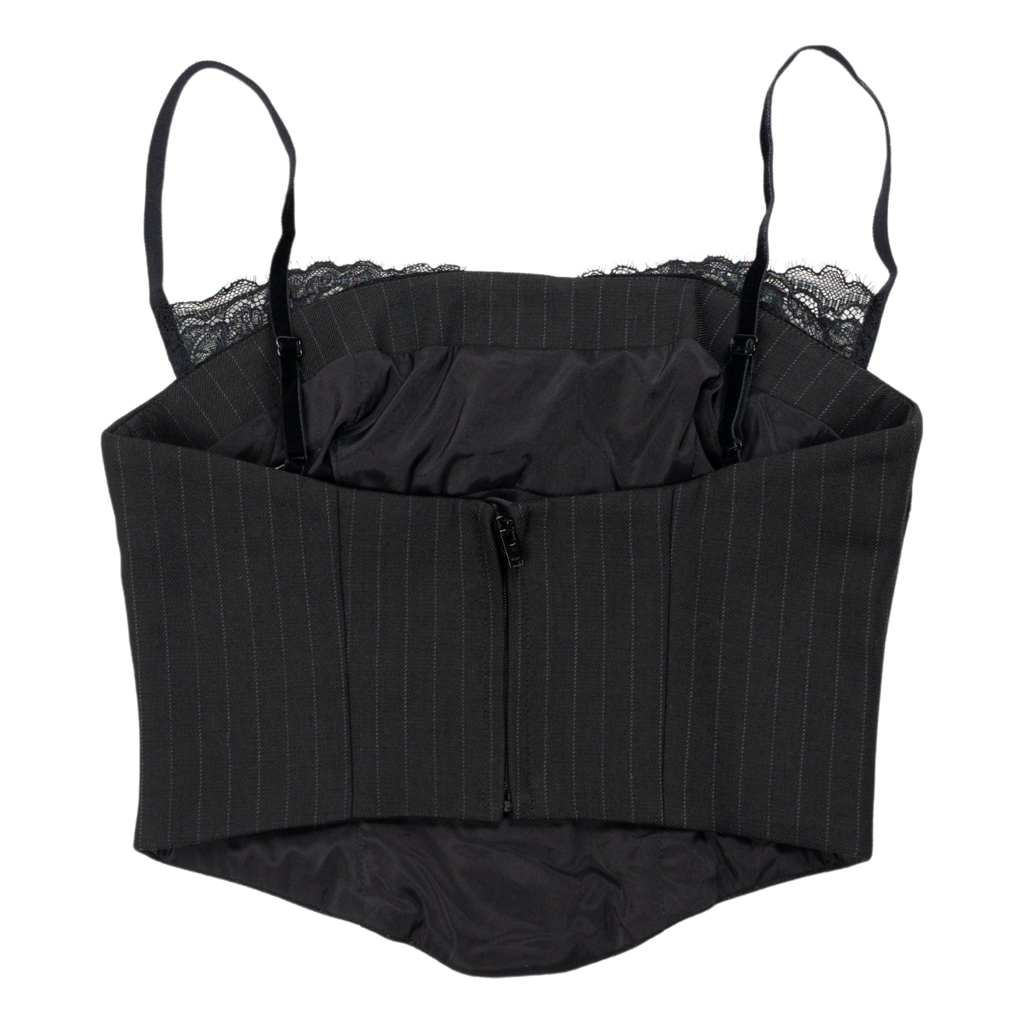 Office Pinstripe Corset top in black